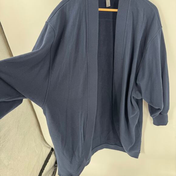 Sweaty Betty Navy Blue Open Front Sweatshirt Cardigan Lounge Jacket Size 6 - Picture 6 of 8